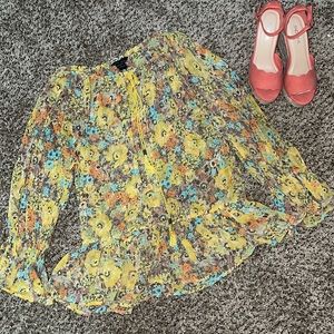 Moda International-Size L- Floral Blouse-Perfect Condition